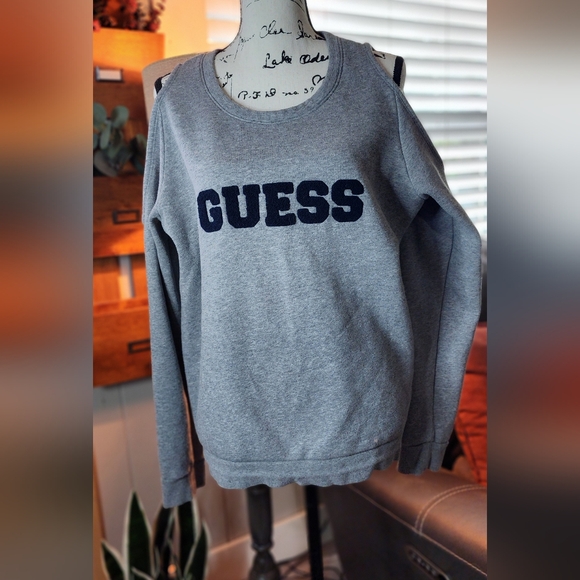 Guess Cold Shoulder Sweatshirt - Picture 1 of 6